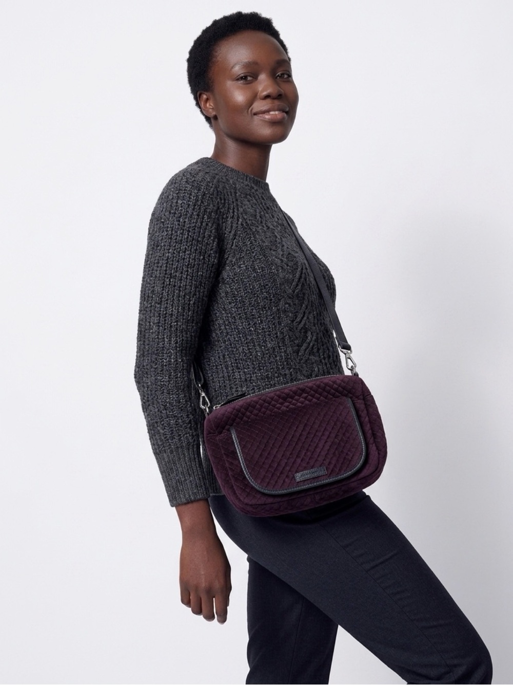 Vera Bradley Dark Purple Quilted Crossbody Bag